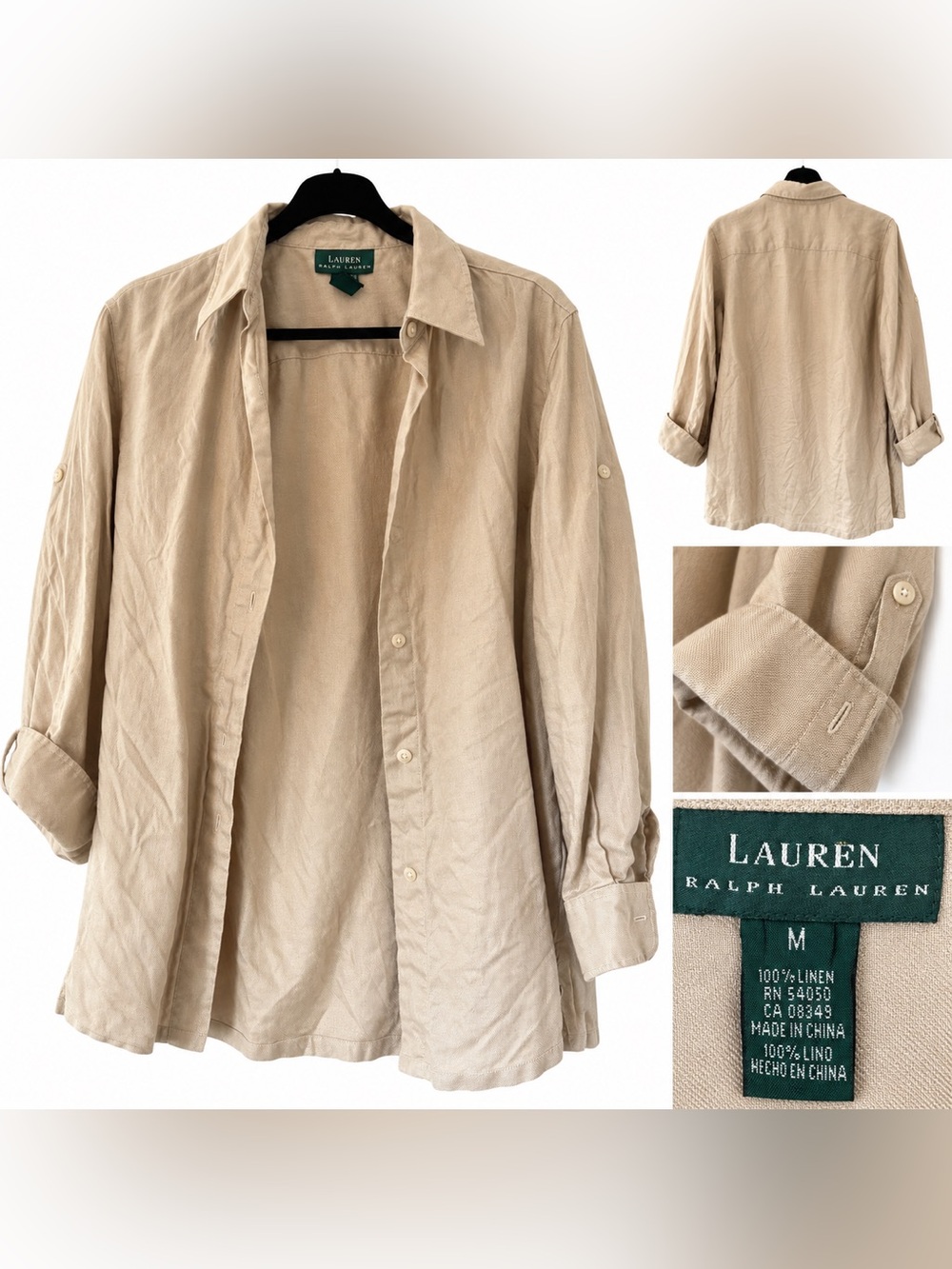 🐎 Ralph Lauren 100% Linen Button-Up Shirt – Size Medium